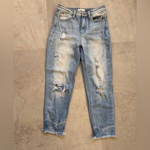 KanCan Light Blue Distressed Ankle Jeans